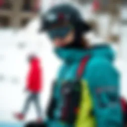 Stylish winter sports attire showcasing trendy layering